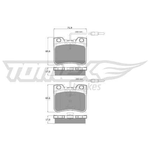 Sada brzdových platničiek kotúčovej brzdy TOMEX Brakes TX 11-98