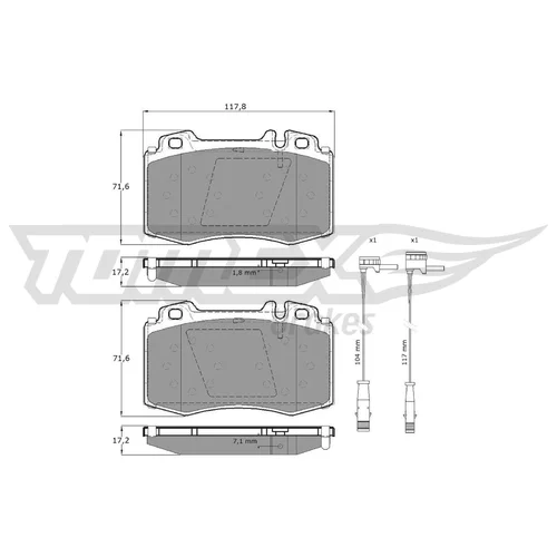 Sada brzdových platničiek kotúčovej brzdy TOMEX Brakes TX 12-811