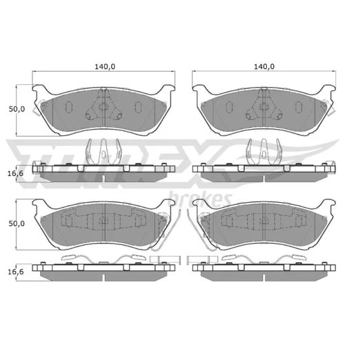 Sada brzdových platničiek kotúčovej brzdy TOMEX Brakes TX 12-84
