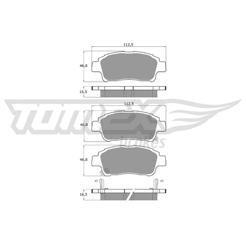 Sada brzdových platničiek kotúčovej brzdy TOMEX Brakes TX 13-87