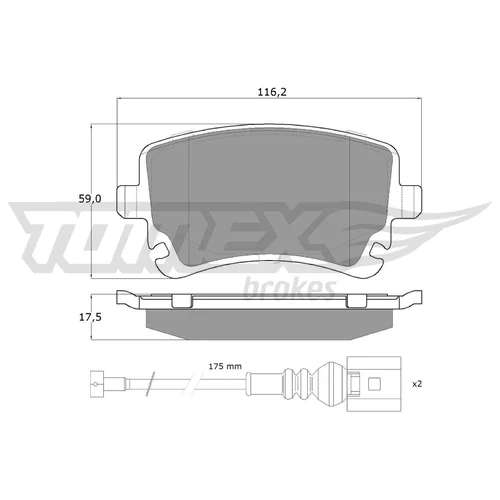 Sada brzdových platničiek kotúčovej brzdy TOMEX Brakes TX 13-96