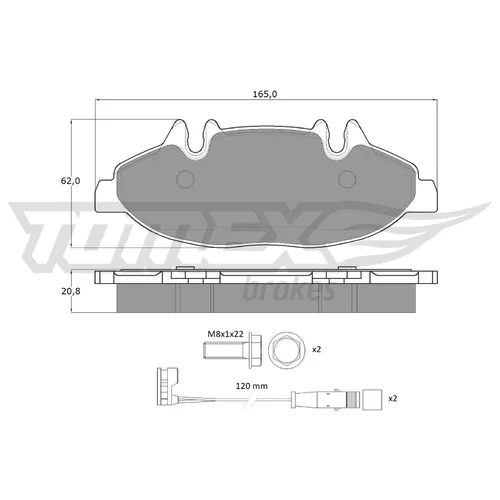 Sada brzdových platničiek kotúčovej brzdy TOMEX Brakes TX 15-02