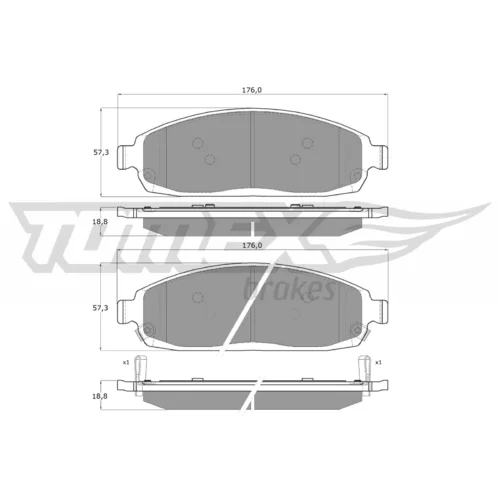 Sada brzdových platničiek kotúčovej brzdy TOMEX Brakes TX 15-52