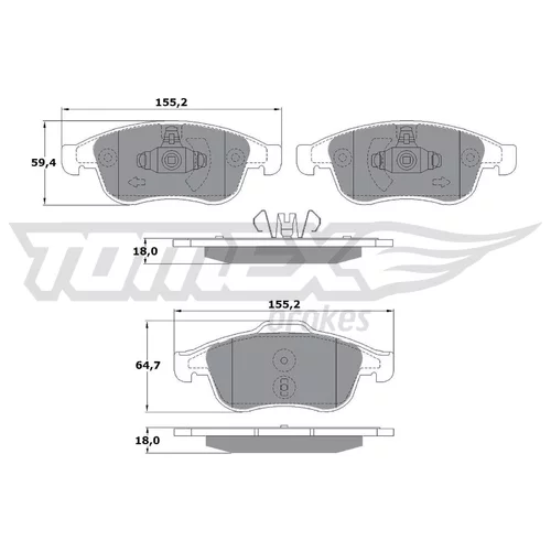 Sada brzdových platničiek kotúčovej brzdy TOMEX Brakes TX 16-41