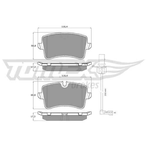 Sada brzdových platničiek kotúčovej brzdy TOMEX Brakes TX 16-82