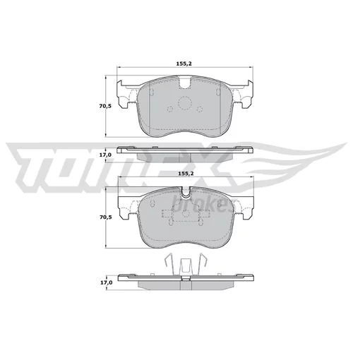 Sada brzdových platničiek kotúčovej brzdy TOMEX Brakes TX 17-29