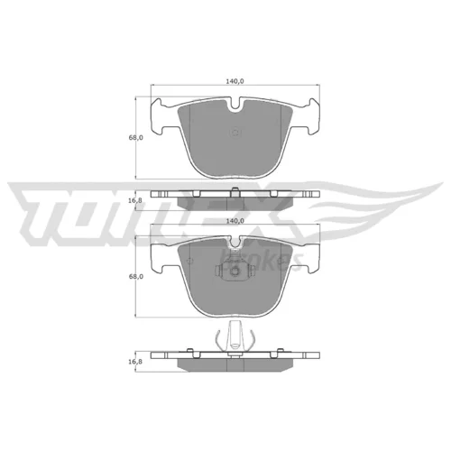 Sada brzdových platničiek kotúčovej brzdy TOMEX Brakes TX 17-38