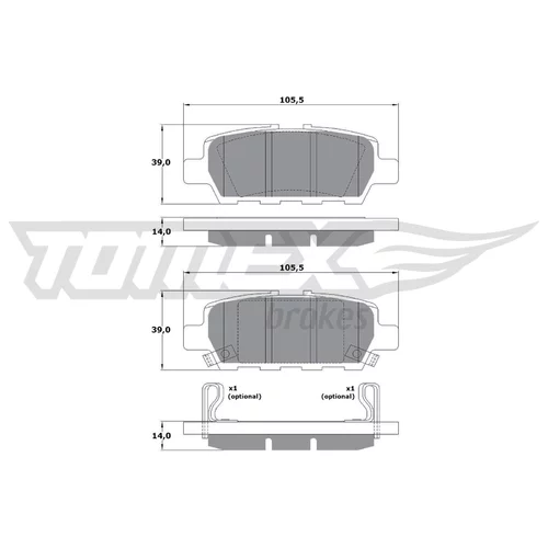 Sada brzdových platničiek kotúčovej brzdy TOMEX Brakes TX 17-57