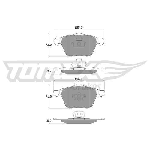 Sada brzdových platničiek kotúčovej brzdy TOMEX Brakes TX 17-74