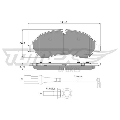 Sada brzdových platničiek kotúčovej brzdy TOMEX Brakes TX 18-04