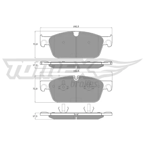 Sada brzdových platničiek kotúčovej brzdy TOMEX Brakes TX 19-50