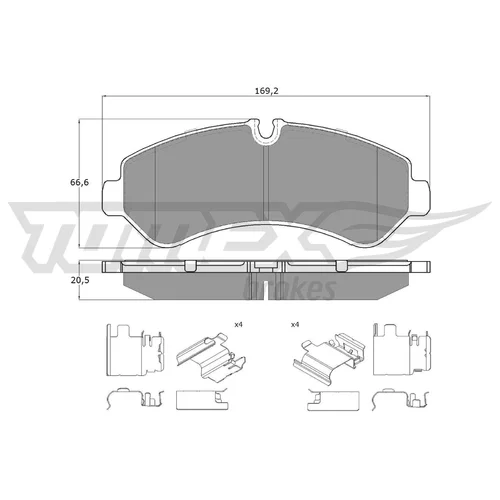 Sada brzdových platničiek kotúčovej brzdy TOMEX Brakes TX 19-52