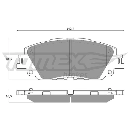 Sada brzdových platničiek kotúčovej brzdy TOMEX Brakes TX 19-64