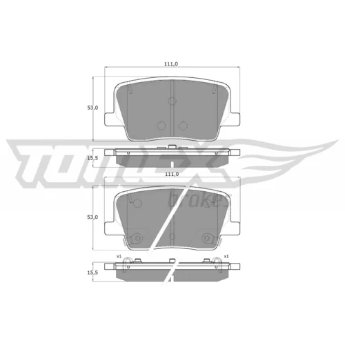 Sada brzdových platničiek kotúčovej brzdy TOMEX Brakes TX 19-88