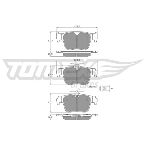 Sada brzdových platničiek kotúčovej brzdy TOMEX Brakes TX 60-101