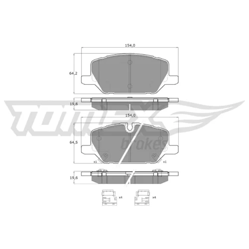 Sada brzdových platničiek kotúčovej brzdy TOMEX Brakes TX 60-49