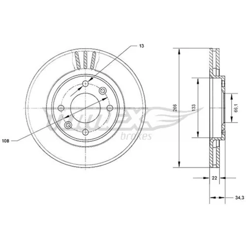 Brzdový kotúč TOMEX Brakes TX 70-05