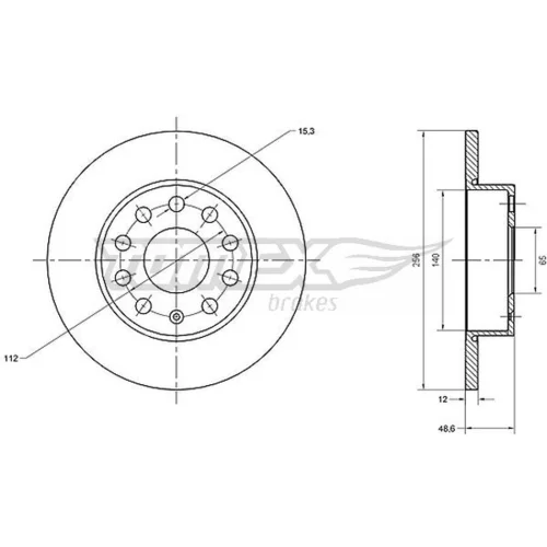 Brzdový kotúč TOMEX Brakes TX 70-79