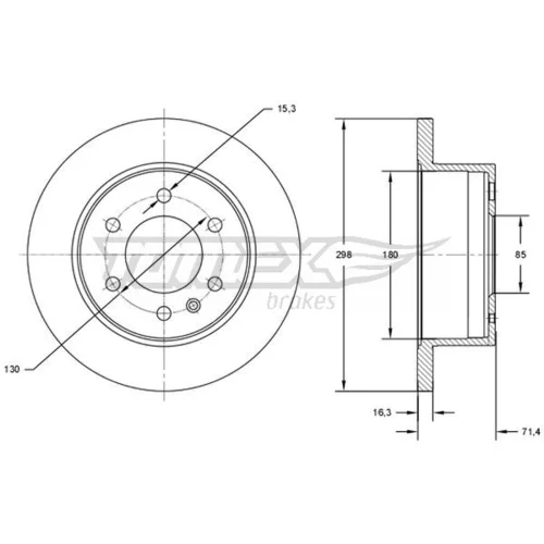 Brzdový kotúč TOMEX Brakes TX 71-60