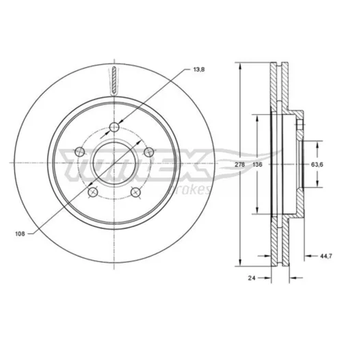 Brzdový kotúč TX 72-27 (TOMEX Brakes)