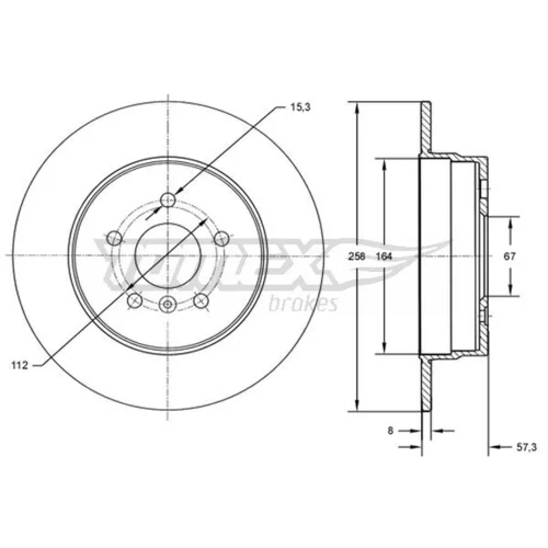 Brzdový kotúč TOMEX Brakes TX 72-68
