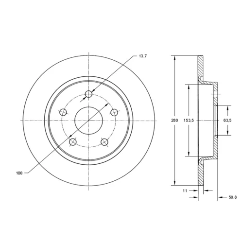 Brzdový kotúč TOMEX Brakes TX 73-01