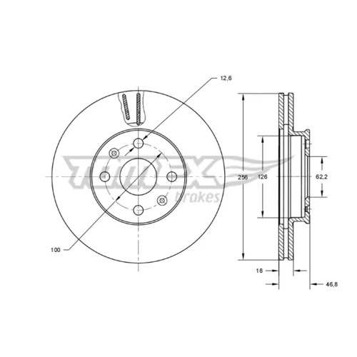 Brzdový kotúč TOMEX Brakes TX 73-33