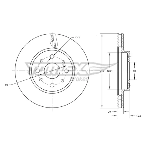 Brzdový kotúč TOMEX Brakes TX 73-73