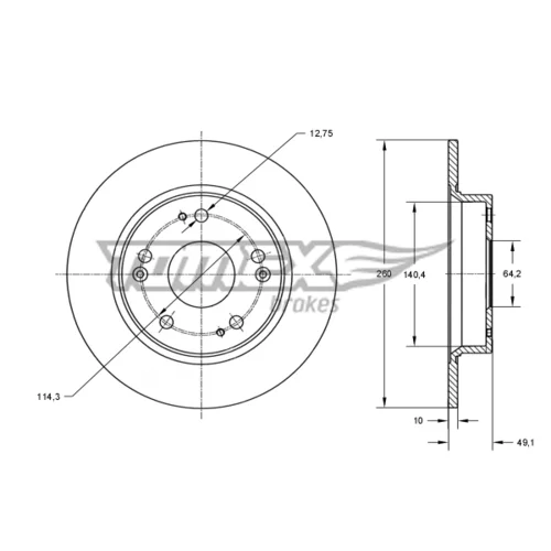 Brzdový kotúč TOMEX Brakes TX 73-82