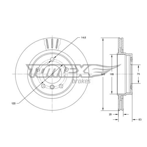 Brzdový kotúč TOMEX Brakes TX 73-96