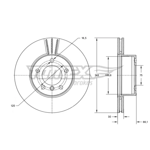 Brzdový kotúč TOMEX Brakes TX 73-98