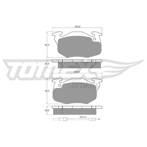 Sada brzdových platničiek kotúčovej brzdy TOMEX Brakes TX 10-34