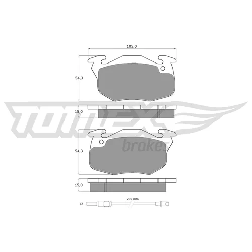 Sada brzdových platničiek kotúčovej brzdy TOMEX Brakes TX 10-342