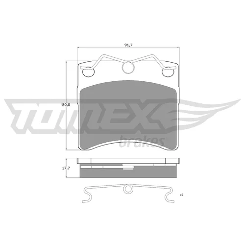 Sada brzdových platničiek kotúčovej brzdy TOMEX Brakes TX 10-64