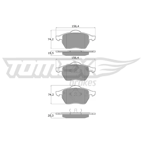 Sada brzdových platničiek kotúčovej brzdy TOMEX Brakes TX 10-94