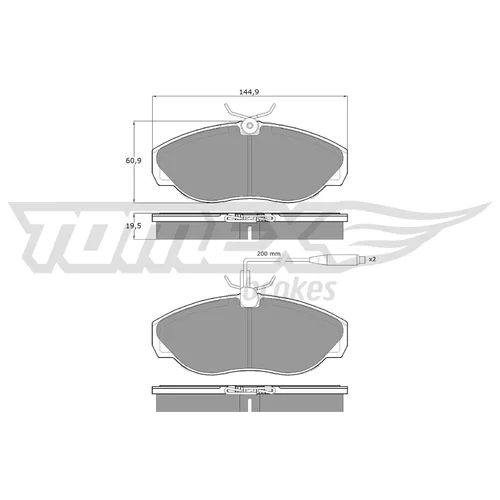 Sada brzdových platničiek kotúčovej brzdy TOMEX Brakes TX 11-72