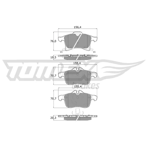 Sada brzdových platničiek kotúčovej brzdy TOMEX Brakes TX 13-00