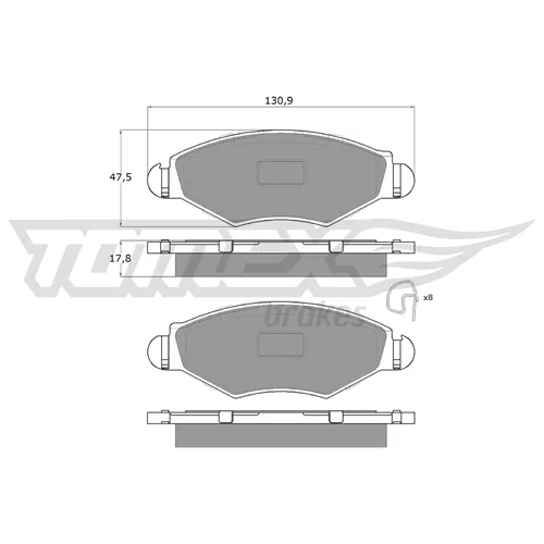 Sada brzdových platničiek kotúčovej brzdy TOMEX Brakes TX 13-43