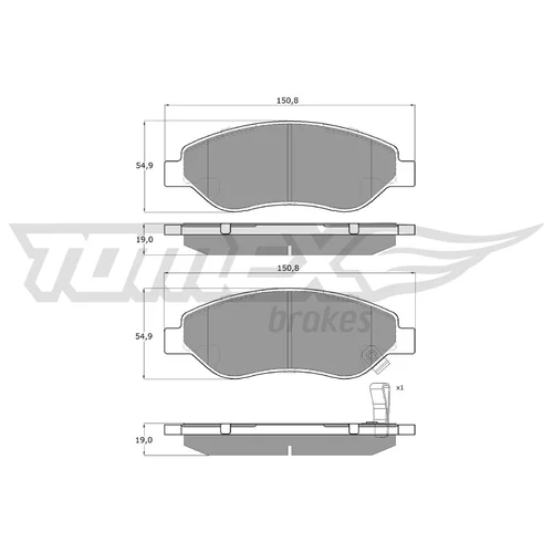 Sada brzdových platničiek kotúčovej brzdy TOMEX Brakes TX 14-61