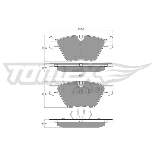 Sada brzdových platničiek kotúčovej brzdy TOMEX Brakes TX 15-09