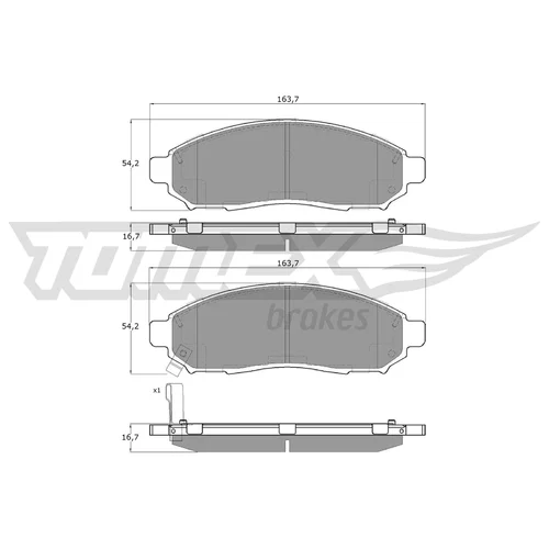 Sada brzdových platničiek kotúčovej brzdy TOMEX Brakes TX 15-28