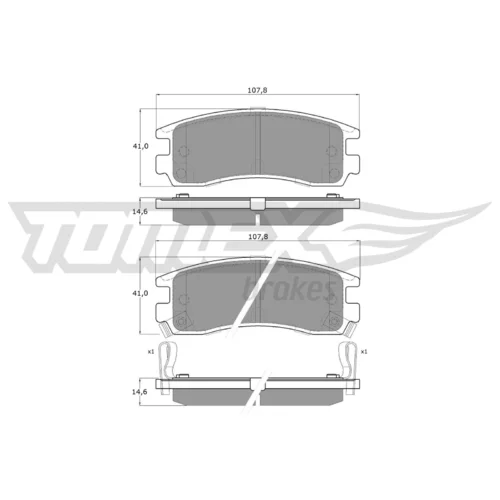 Sada brzdových platničiek kotúčovej brzdy TOMEX Brakes TX 15-43