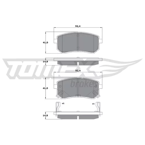 Sada brzdových platničiek kotúčovej brzdy TOMEX Brakes TX 15-80