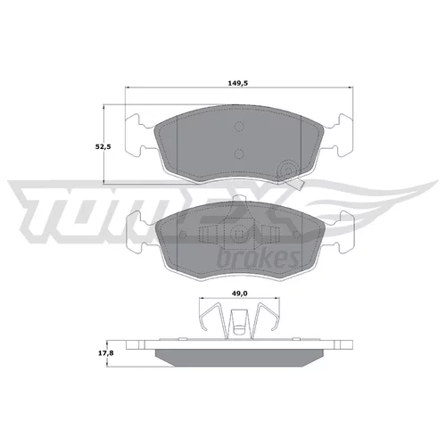 Sada brzdových platničiek kotúčovej brzdy TOMEX Brakes TX 16-90