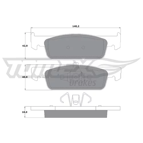 Sada brzdových platničiek kotúčovej brzdy TOMEX Brakes TX 16-94