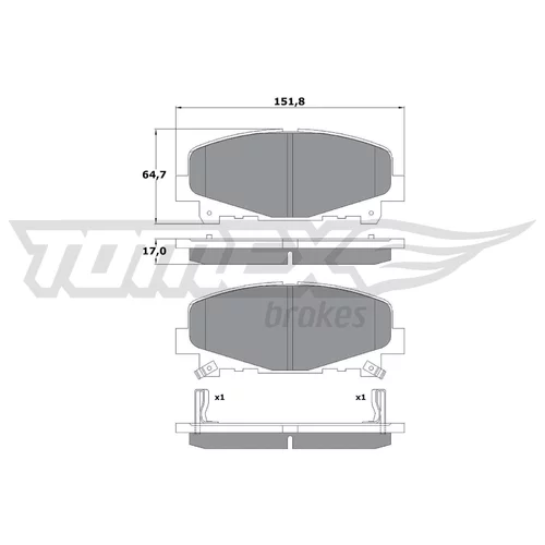 Sada brzdových platničiek kotúčovej brzdy TOMEX Brakes TX 17-52