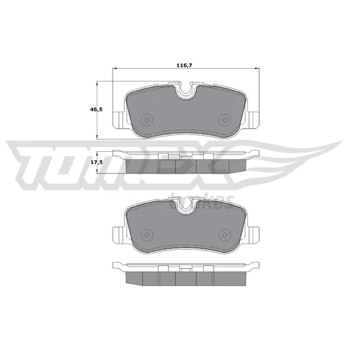 Sada brzdových platničiek kotúčovej brzdy TOMEX Brakes TX 17-72