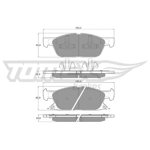 Sada brzdových platničiek kotúčovej brzdy TOMEX Brakes TX 18-39