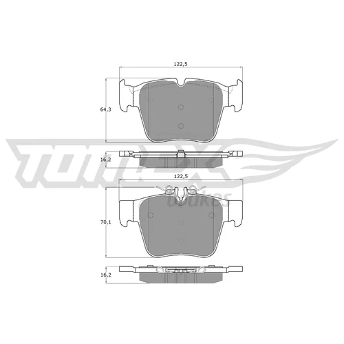 Sada brzdových platničiek kotúčovej brzdy TOMEX Brakes TX 18-54