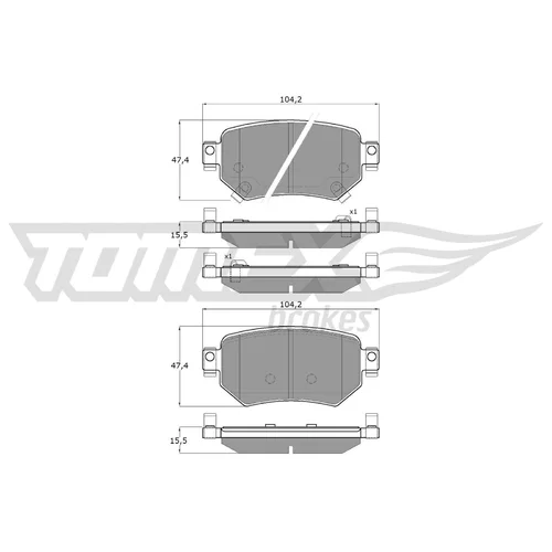 Sada brzdových platničiek kotúčovej brzdy TOMEX Brakes TX 18-70